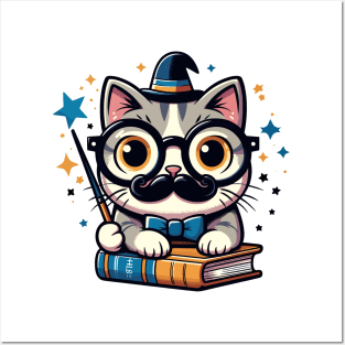 Nerdy Cat Posters and Art